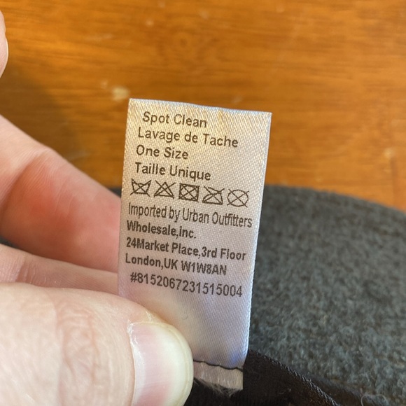 Free People Womens OS Felt Wool Blend Fedora Brim Hat Grey Black Ribbon Trim - Picture 9 of 9